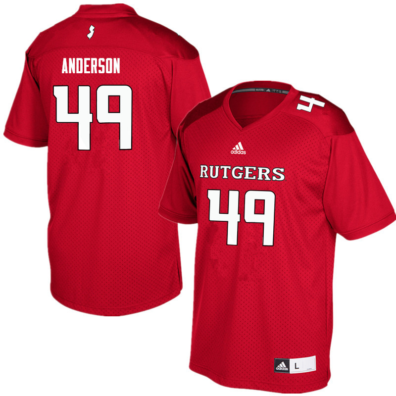 Men #49 Nihym Anderson Rutgers Scarlet Knights College Football Jerseys Sale-Red